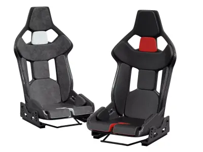 carbon fibre car racing seat 3D model