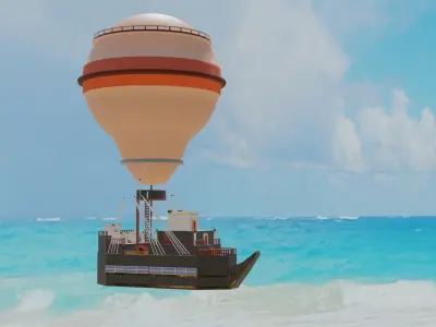 Air ship Low-poly 3D model