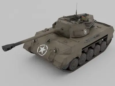 M18 HellCat Tank Destroyer Low-poly 3D model