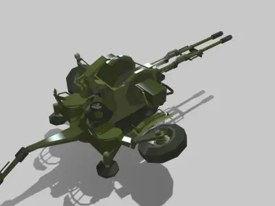 Rotazu23 military machine gun Low-poly 3D model