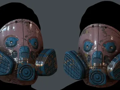 Gas mask helmet 3d model scifi Low-poly Low-poly 3D model