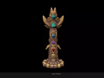 Low Poly Stylized Totem AI Low-poly 3D model