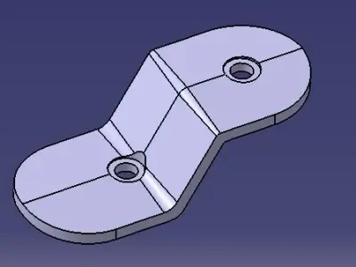 Bracketd bracket with two holes 3D model