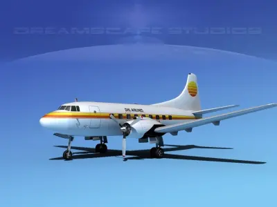 Martin 202 DHL Airlines 3D model