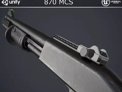 870 MCS Shotgun Low-poly 3D model