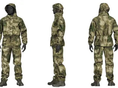 BARS 6Sh122 Ratnik Reversible Suit Low-poly 3D model