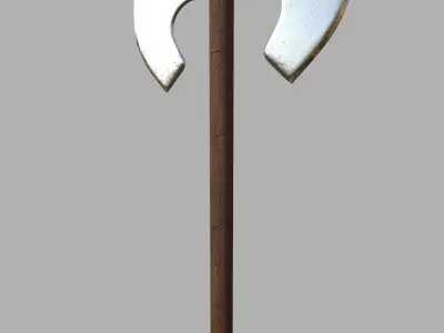 Double Sided Axe Photorealistic Low-poly 3D model