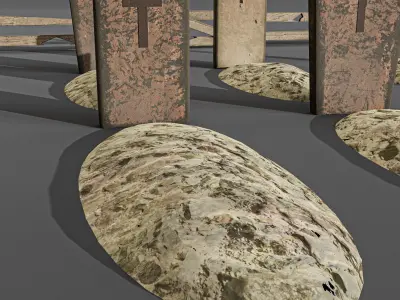 Western cemetery  Free low-poly 3D model