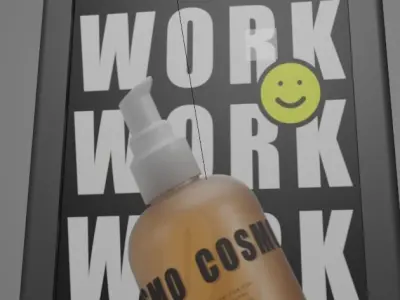  Marketing Board for Street Town Train Station Architectural Low-poly 3D model