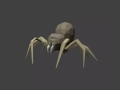 spider low poly Low-poly 3D model