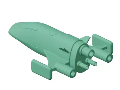 Plastic Space Ship Toy 3D model