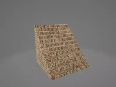Brick Stairs 12 steps Free low-poly 3D model