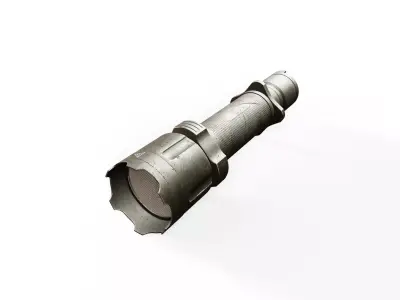 Military Flashlight PBR Game Ready 3D Model Low-poly 3D model