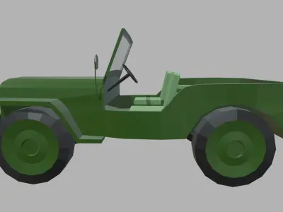 Low Poly Military Car 01 Low-poly 3D model