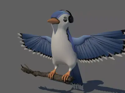 Bird Rigged Low-poly 3D model