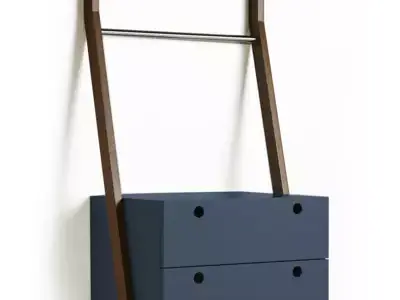 Criado-mudo wardrobe with two drawers and ladder Free 3D model purchase