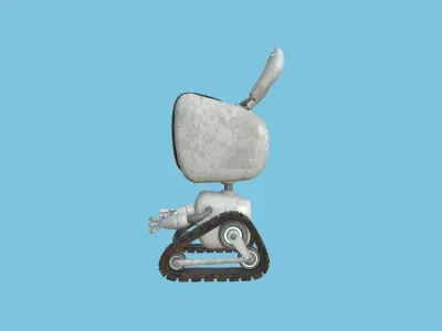 Cute Robot 03 Dirt Metal - Character Design Fashion Low-poly 3D model