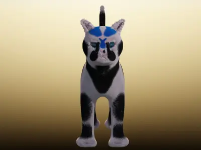 Black And White Cat 3D model