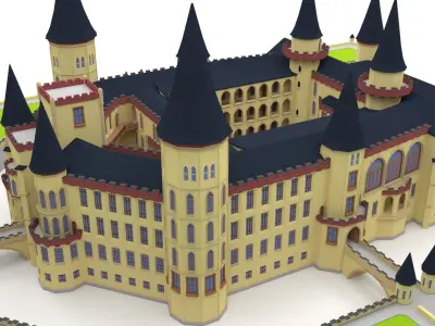 Castle harry potter Low-poly 3D model