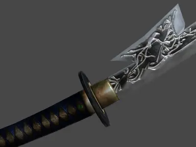 katana5 samurai sword Low-poly 3D model