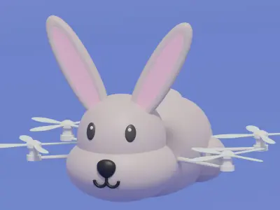 Cartoon Rabbit Animal Drone 3D model