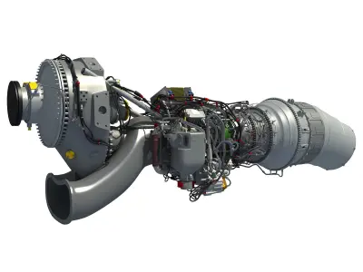 Set of Turboprop Engines 3D model