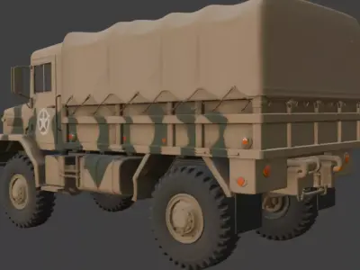 Military Cargo Truck 3D Model 3D model