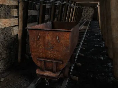 Underground Coal Mine Tunnel Low-poly 3D model