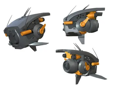 Sci-fi Drone Low-poly 3D model