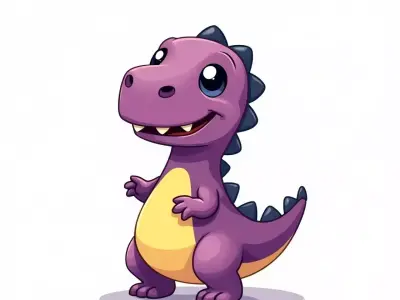 Cute Baby Dinosaur Character 3D Model Low-poly 3D model
