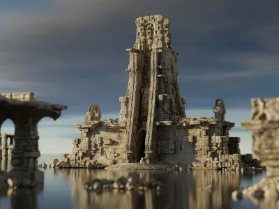 Ancient temple - Ultimate - Old ruins - 3D Kitbash Asset Pack Low-poly 3D model