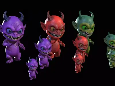 ChibiDemon2Pack1 Low-poly 3D model