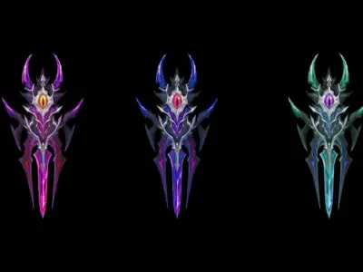 Succubus Battle-Gloves Low-poly 3D model