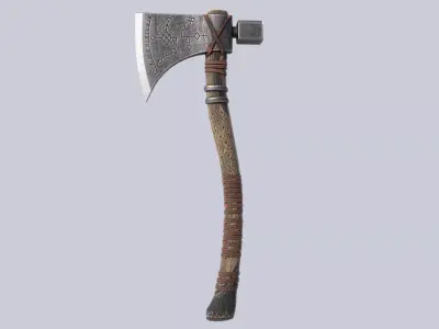 Fantasy hatchet Low-poly 3D model get
