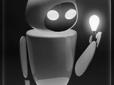 Conceptual Minimalist Robot Low-poly 3D model