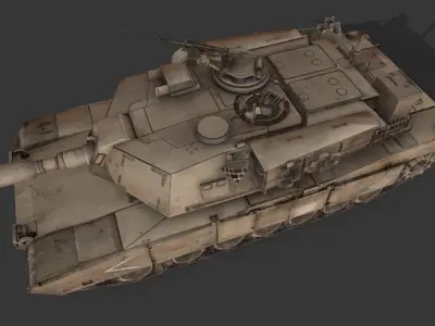 M1 Abrams tank Low-poly 3D model