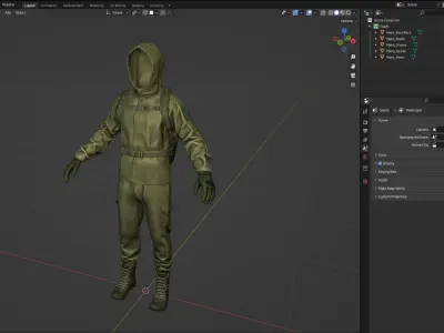 Male Hunting Outfit 2 Low-poly 3D model