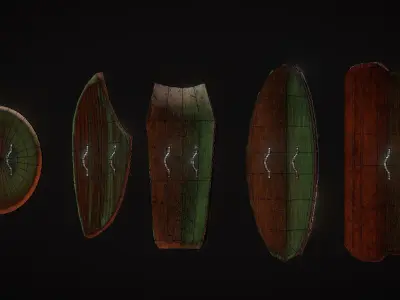 Low poly Shield package Low-poly 3D model