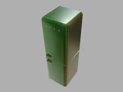 Retro fridge Free 3D model