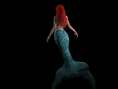 The Mermaid Low-poly 3D model