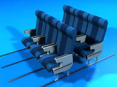 Plane train seats 3D model