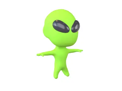 Cartoon Character Alien Monster v1 001 Low-poly 3D model