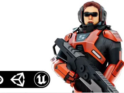 CYBORG SOLDIER RX-600  Rigged for Unreal Engine - Unity - MIXAMO 3D model