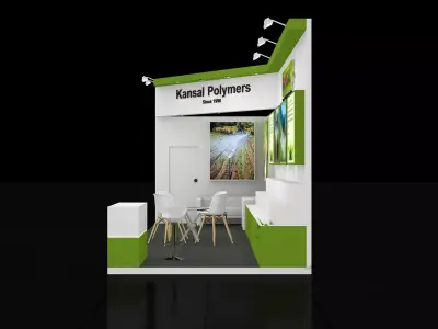 9mtr x 3mtr expo stall 2side open Exhibition Stand Free low-poly 3D model