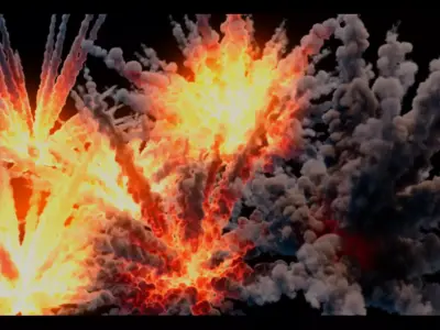 Cinematic style realistic Explosion in vdb sequence 3D model