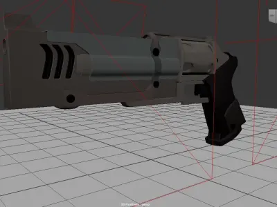 Vanguard Revolver Sci-Fi Hand Cannon Free low-poly 3D model