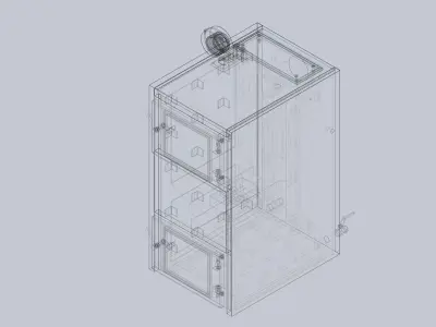 Solid fuel pyrolysis boiler SOLIDWORKS Flow Simulation 3D model