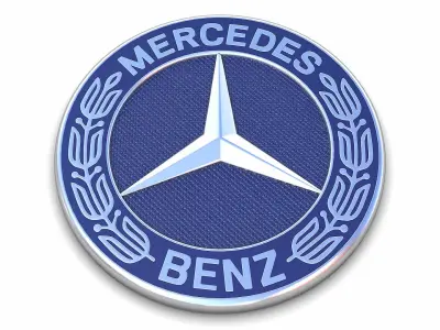 Realistic Mercedes-Benz-Logo 3D Model logo of mercedes benz Low-poly 3D model