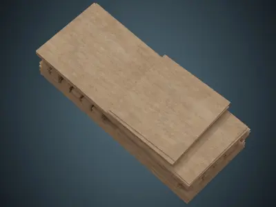 Wooden Sheets 1A Low-poly 3D model