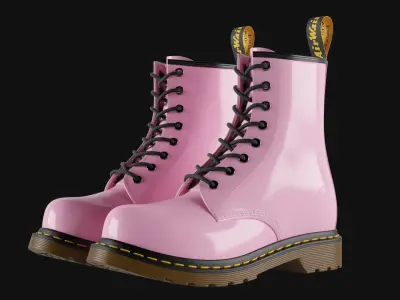 Womens Leather Boots 2 3D model